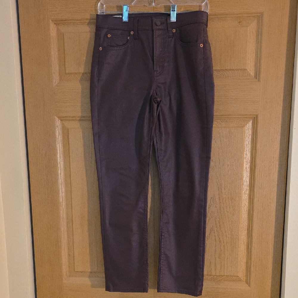 GAP Vintage Slim Mid Rise Faux Leather Look Pants - Rich Brown Sz 4